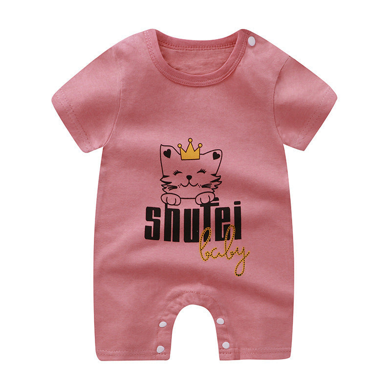 Pure Cotton Short Sleeve Baby Jumpsuits in Fun Designs - Vogue Aura