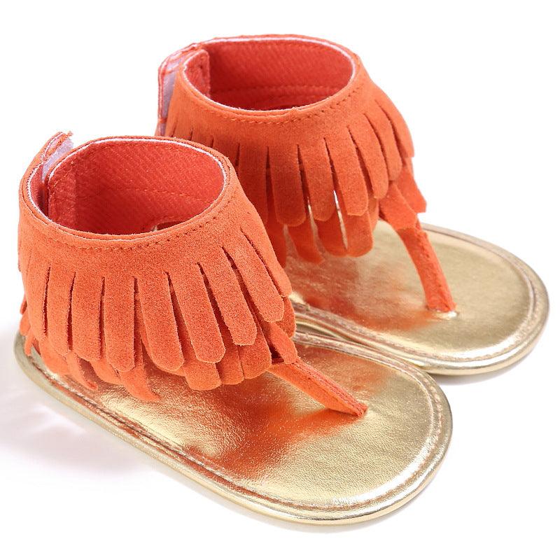 Baby Girl Toddler Shoes Multicolor Tassel Soft Sole Flip-flop Sandals Toddler Shoes - Vogue Aura