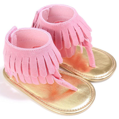 Baby Girl Toddler Shoes Multicolor Tassel Soft Sole Flip-flop Sandals Toddler Shoes - Vogue Aura