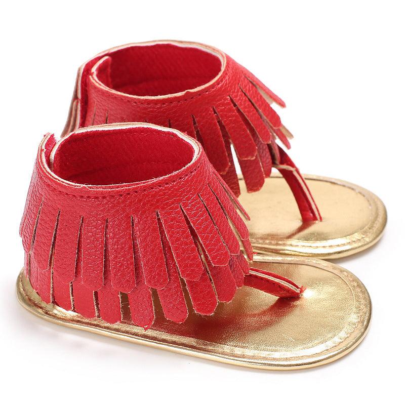 Baby Girl Toddler Shoes Multicolor Tassel Soft Sole Flip-flop Sandals Toddler Shoes - Vogue Aura