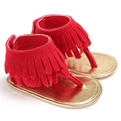 Baby Girl Toddler Shoes Multicolor Tassel Soft Sole Flip-flop Sandals Toddler Shoes - Vogue Aura