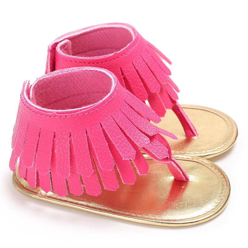 Baby Girl Toddler Shoes Multicolor Tassel Soft Sole Flip-flop Sandals Toddler Shoes - Vogue Aura