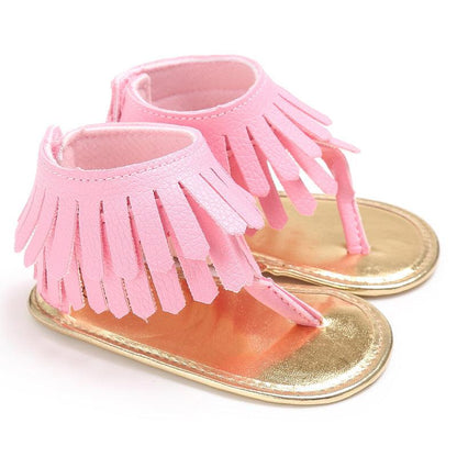 Baby Girl Toddler Shoes Multicolor Tassel Soft Sole Flip-flop Sandals Toddler Shoes - Vogue Aura