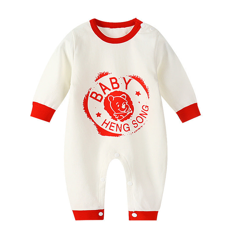 Long-Sleeved Cotton Baby Romper - Vogue Aura