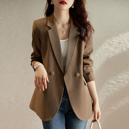 Elegant Women's Long Sleeve Small Suit Jacket - Vogue Aura