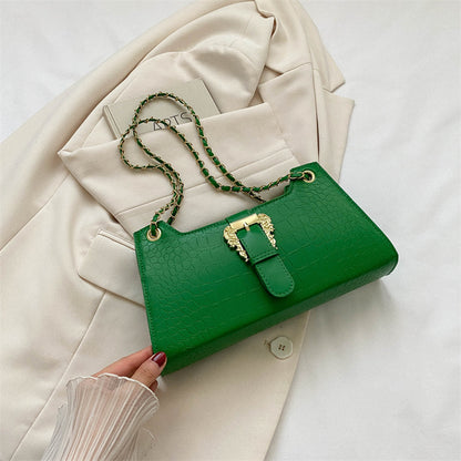 Elegant PU Chain Shoulder Bag - Chic Small Square Design - Vogue Aura