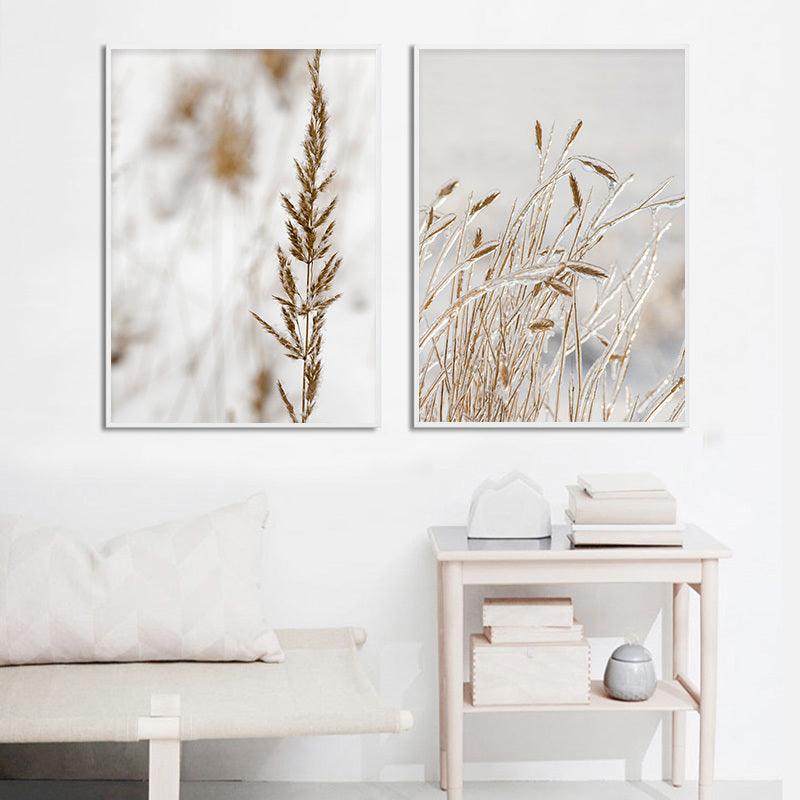 Bohemian Breeze: Grass Reed Canvas Art for Modern Spaces - Vogue Aura