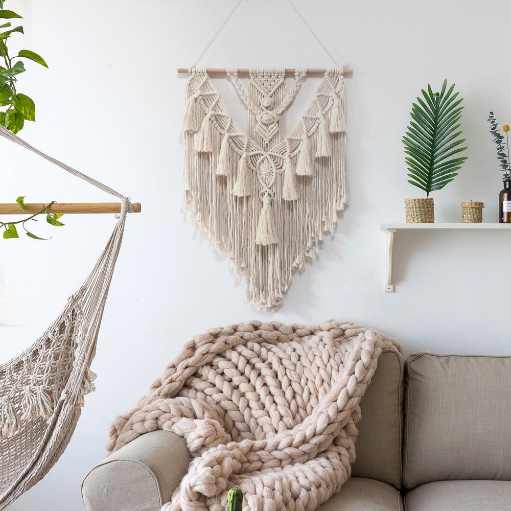 Bohemian Handcrafted Macrame Wall Tapestry - Elegant Woven Decor for Home and Weddings - Vogue Aura