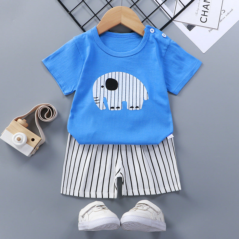 Casual Short Sleeve Pants Suit for Infants and Young Children - Vogue Aura