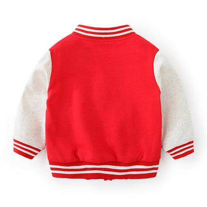 Children's Cardigan Jacket Baseball Sweater Set - Vogue Aura