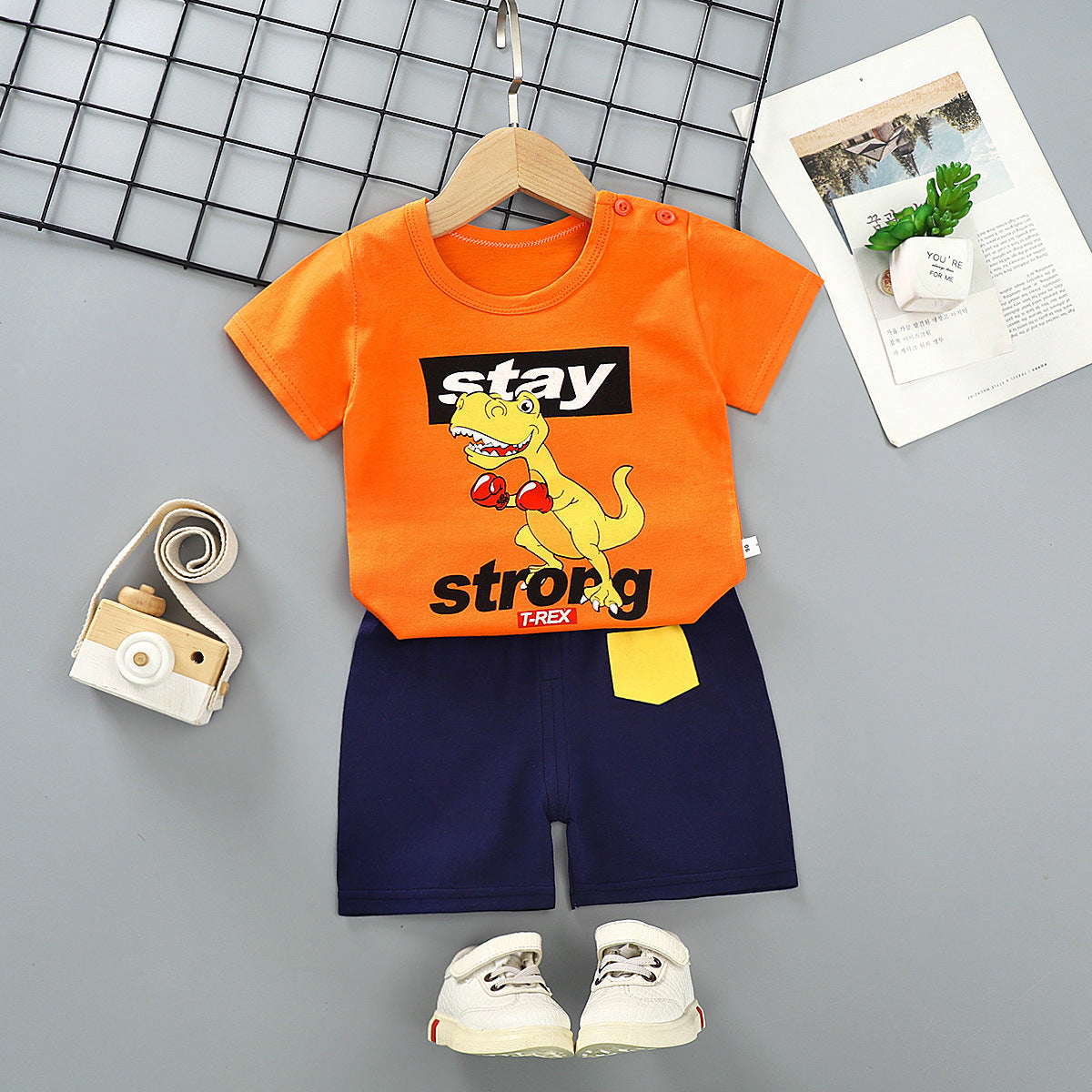 Summer Cotton Short-Sleeved Suit for Kids - Vogue Aura