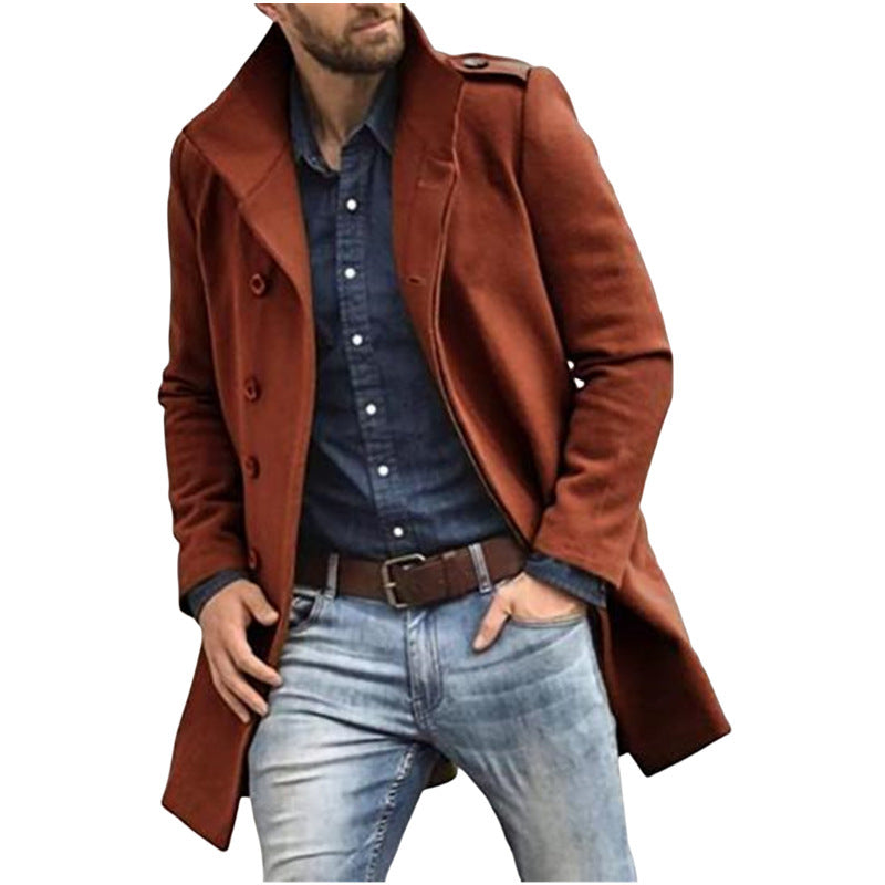 European Style Woolen Men's Thickened Coat for Autumn and Winter - Vogue Aura