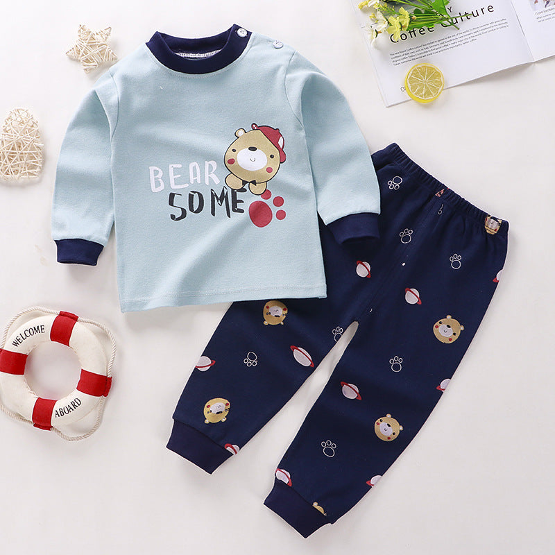 Pure Cotton Cartoon Long Johns Set for Kids - Vogue Aura