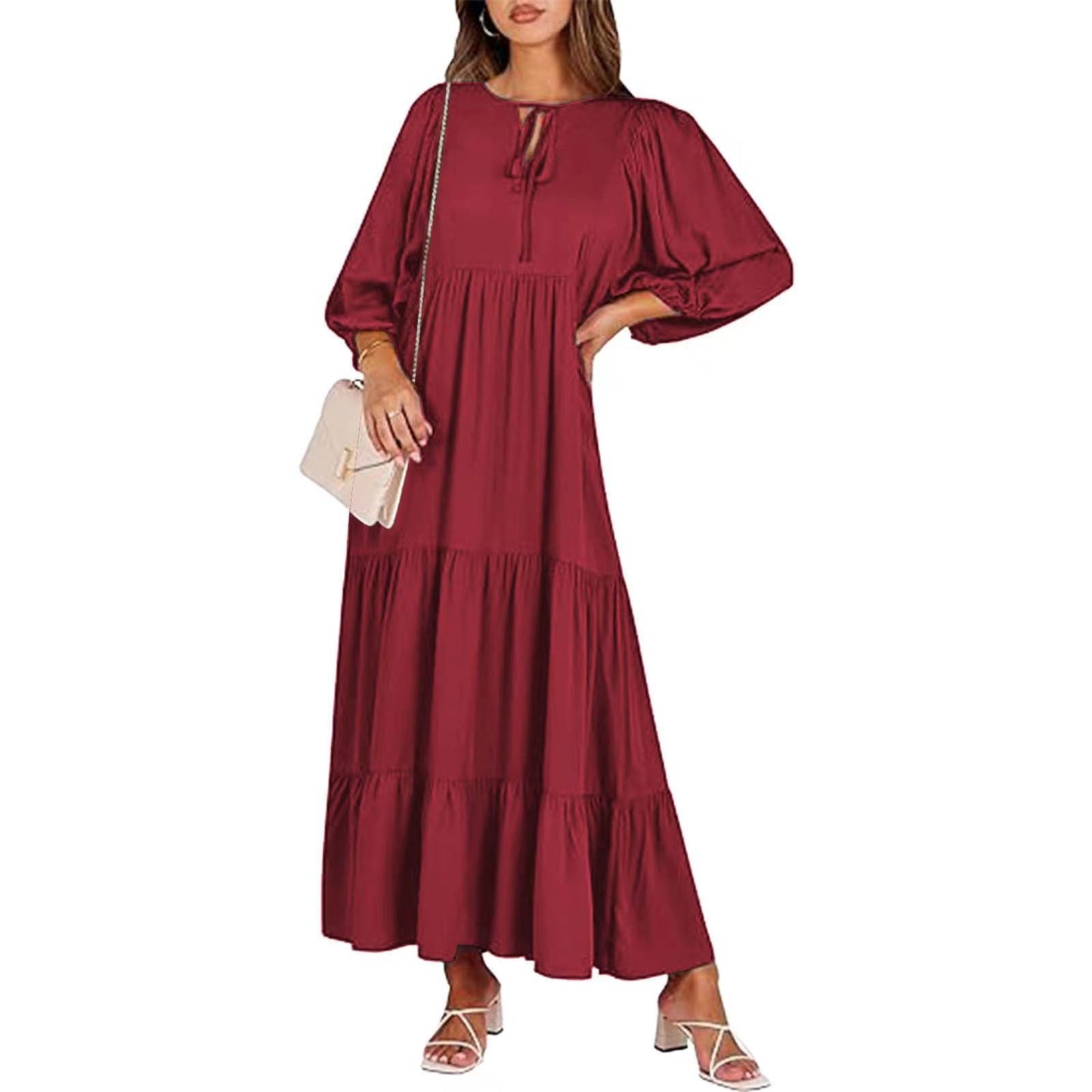 Bohemian Floral V-Neck Maxi Dress for Women - Vogue Aura