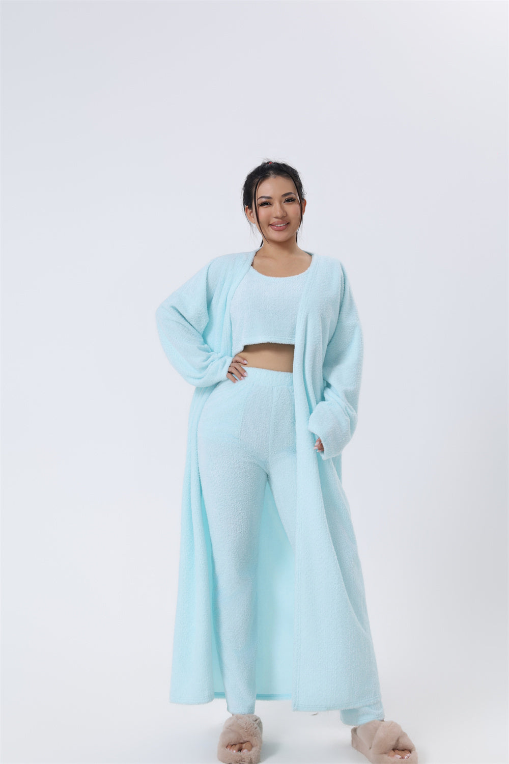 Elegant 3-Piece Cozy pajama Set for Women - Vogue Aura