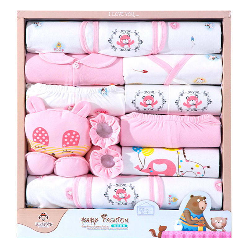 18 Piece Cotton Newborn Clothes Gift Box Set - Vogue Aura