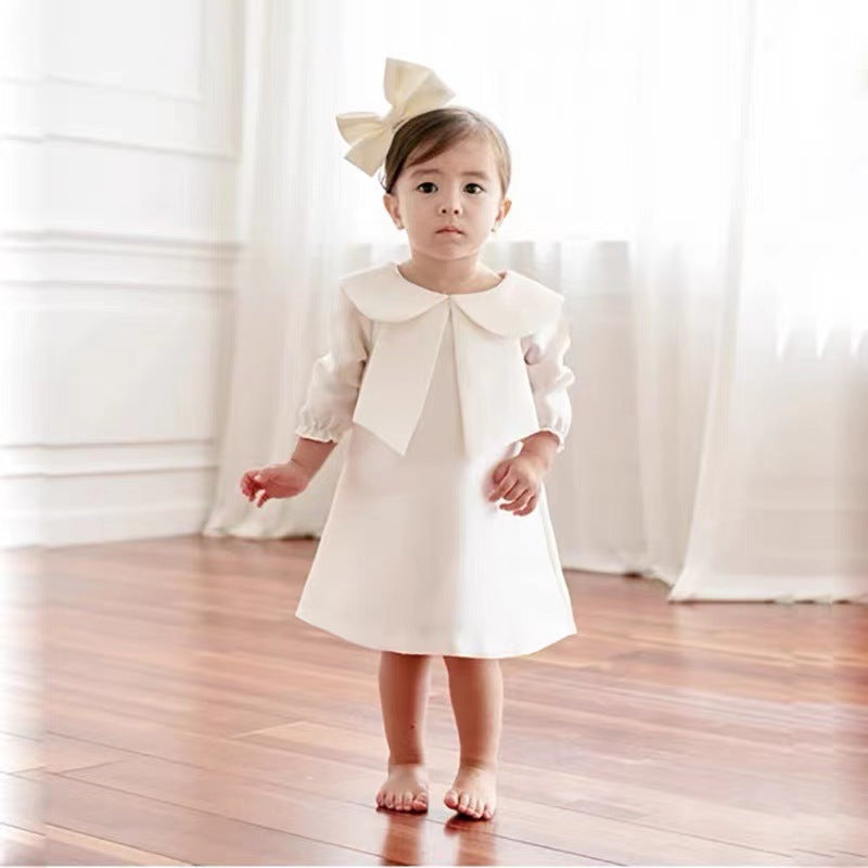 Children's Princess Dress Children Baby Girl Flower Children's Dress Girl White Costume For Piano Performance - Vogue Aura