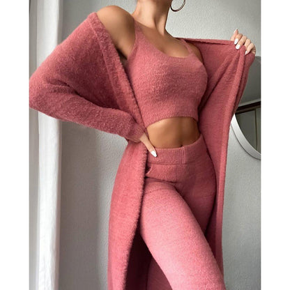 Elegant 3-Piece Cozy pajama Set for Women - Vogue Aura