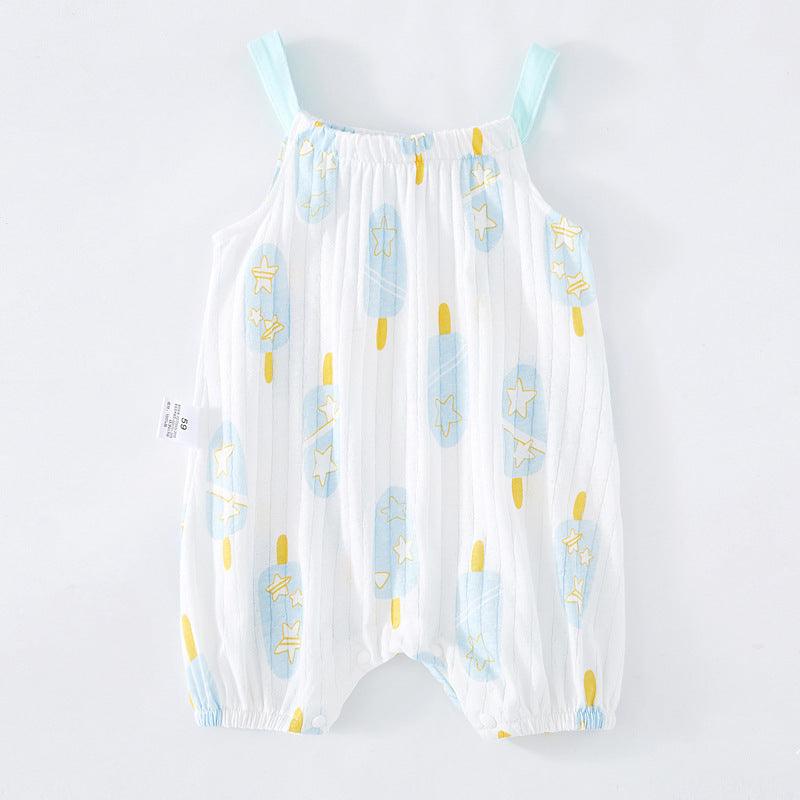 Charming Baby Cotton Sling One-Piece Summer Outfit - Vogue Aura