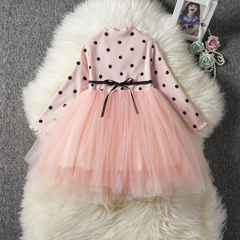 Charming Baby Girls Long Sleeve Tutu Lace Dress for Spring and Winter Celebrations - Vogue Aura