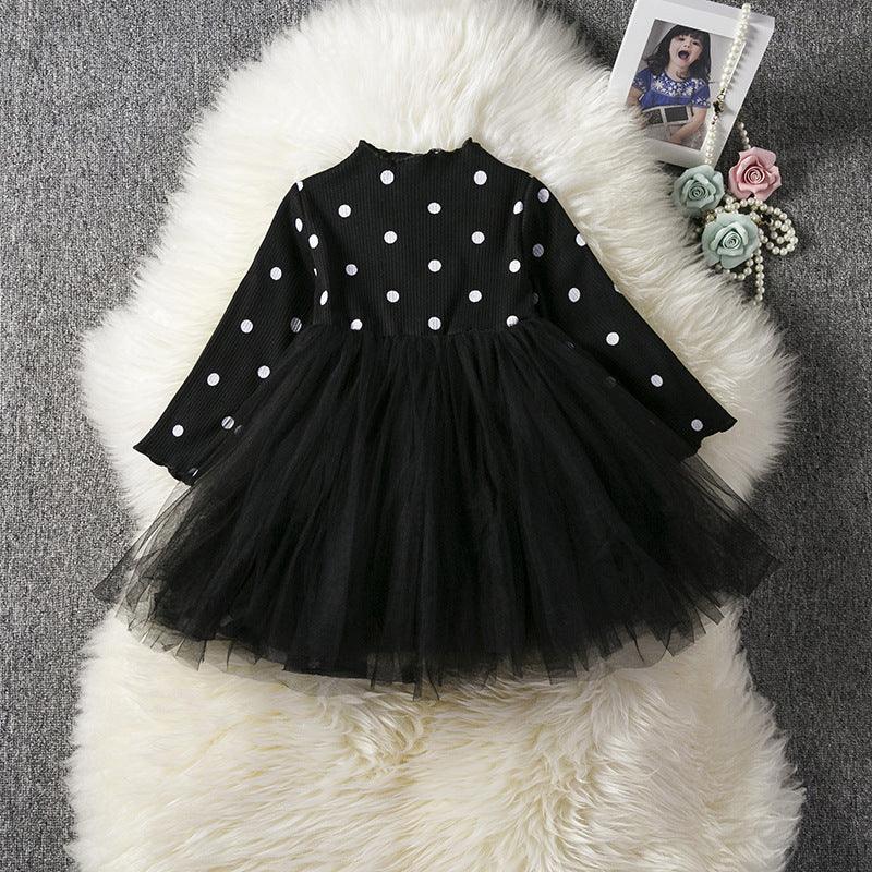 Charming Baby Girls Long Sleeve Tutu Lace Dress for Spring and Winter Celebrations - Vogue Aura