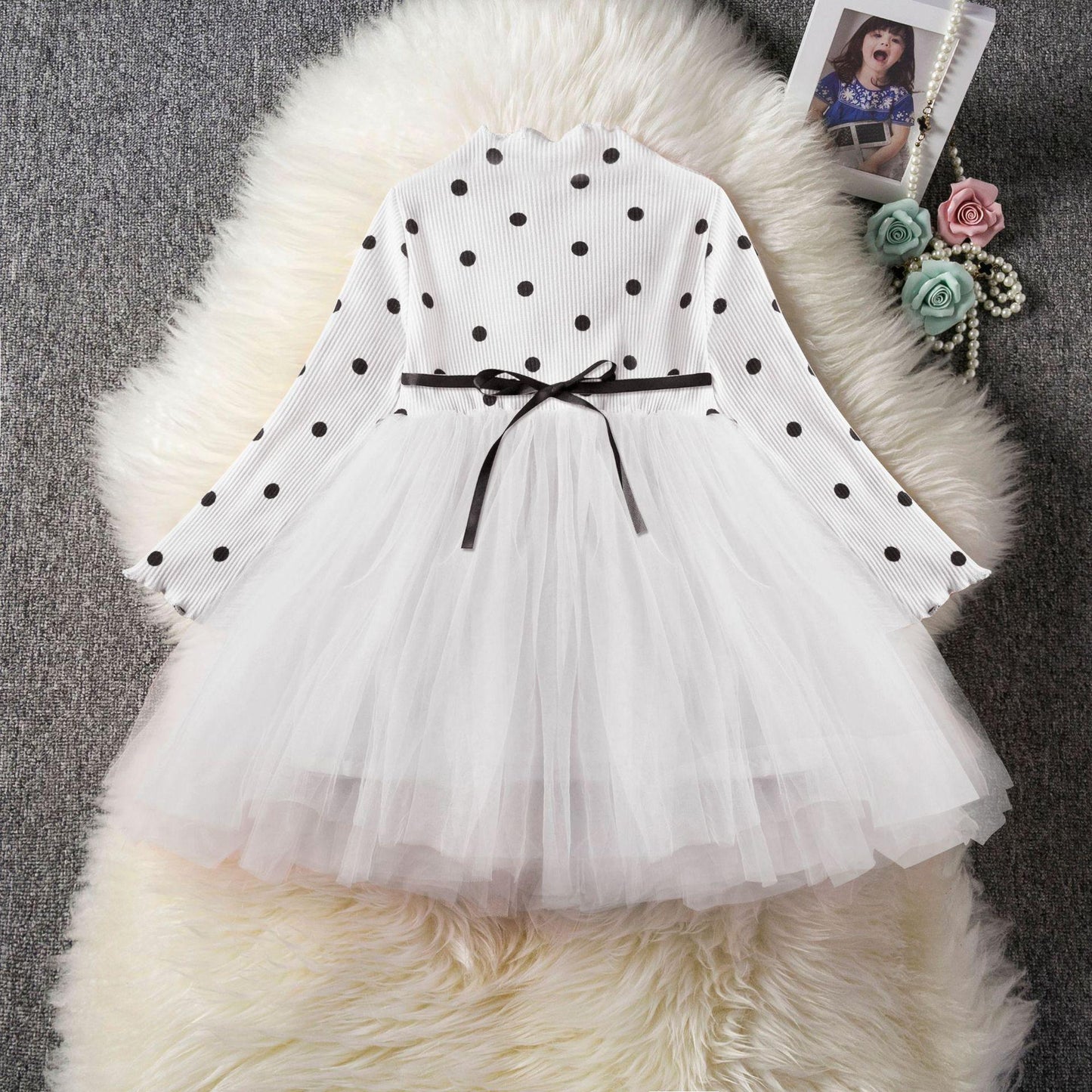 Charming Baby Girls Long Sleeve Tutu Lace Dress for Spring and Winter Celebrations - Vogue Aura