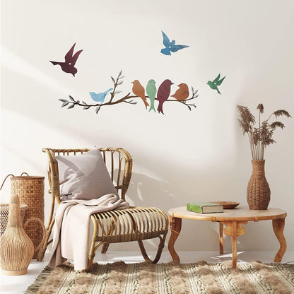 Charming Bird Branch Iron Wall Art - Vogue Aura