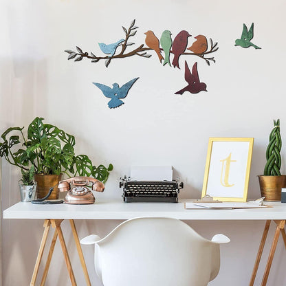 Charming Bird Branch Iron Wall Art - Vogue Aura