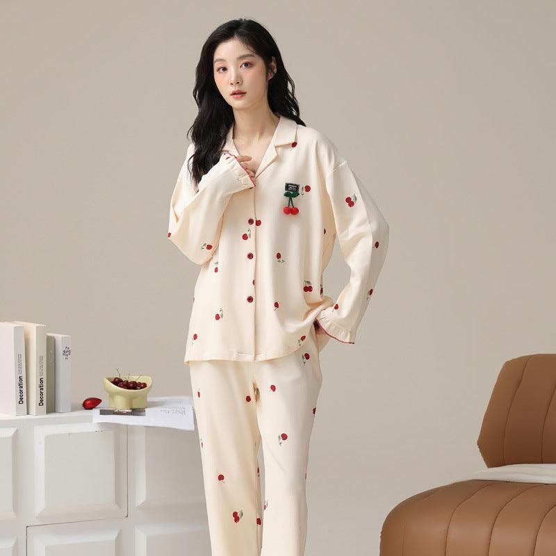 Charming Customizable Reversible Cotton Sleepwear for Women - Vogue Aura