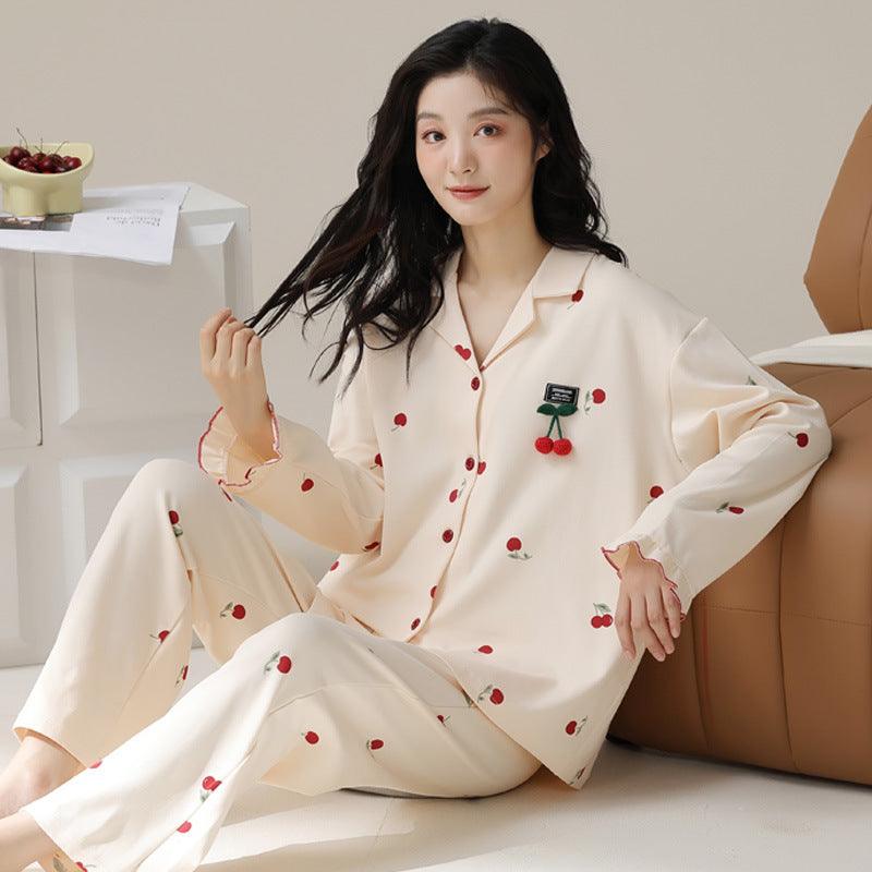 Charming Customizable Reversible Cotton Sleepwear for Women - Vogue Aura