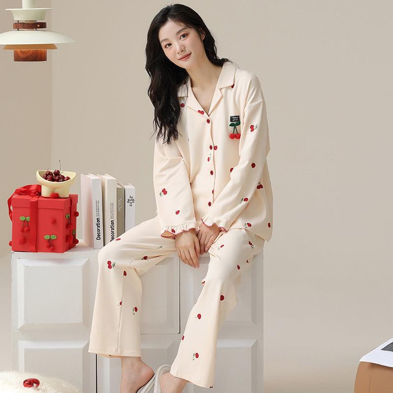 Charming Customizable Reversible Cotton Sleepwear for Women - Vogue Aura