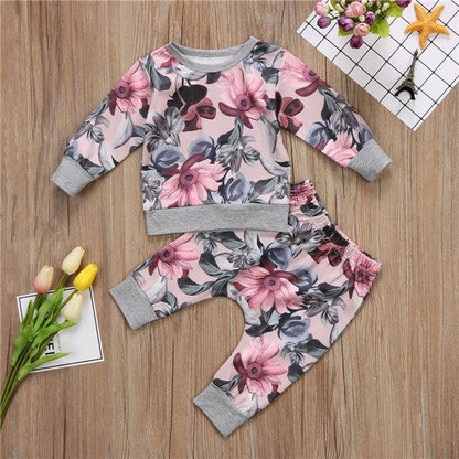 Charming Floral Print Baby Girl Outfit Set – Newborn to Toddler Clothing Collection - Vogue Aura