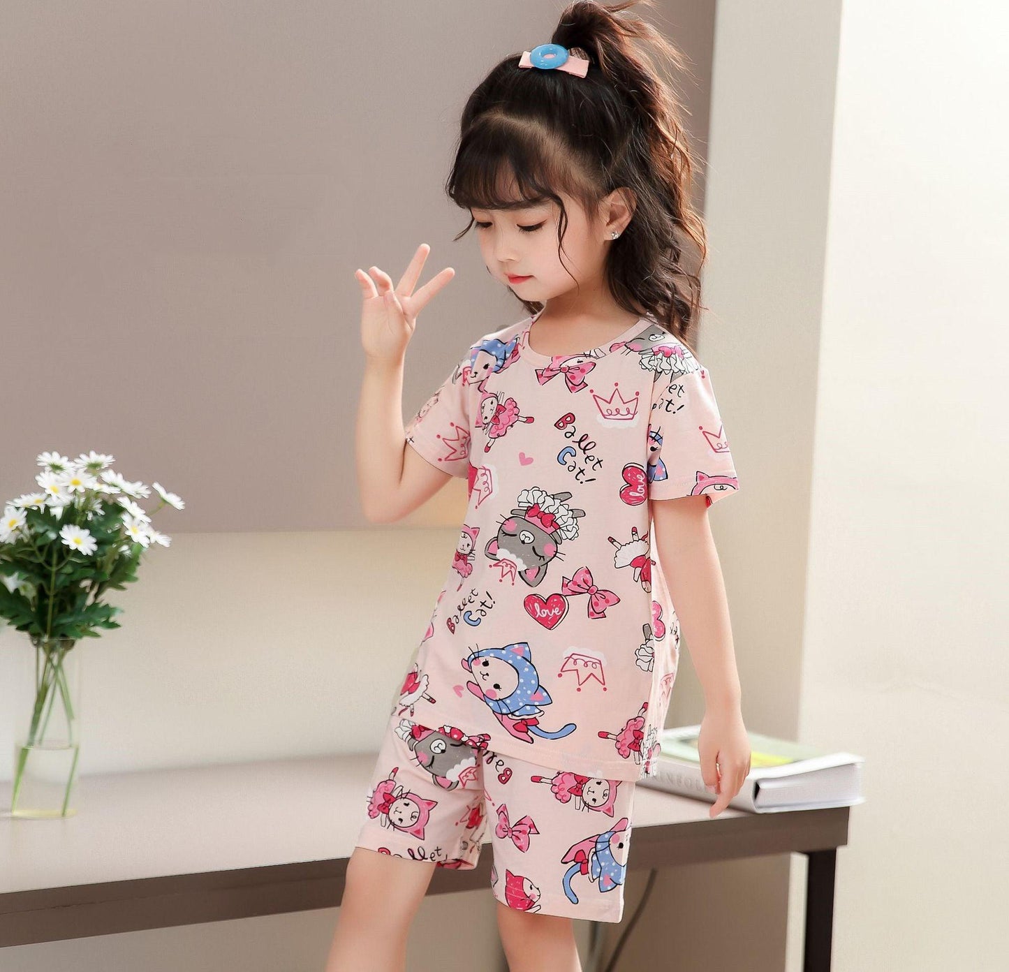 Charming Korean-Inspired Kids' Pajama Set for Cozy Home Relaxation - Vogue Aura