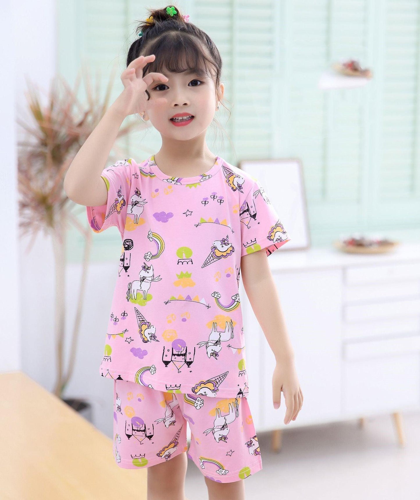 Charming Korean-Inspired Kids' Pajama Set for Cozy Home Relaxation - Vogue Aura