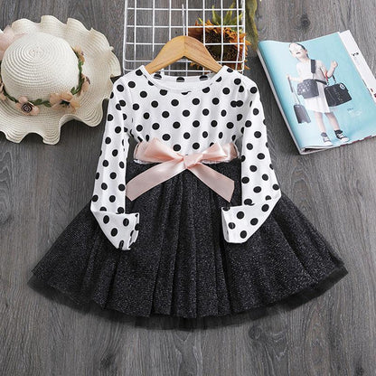 Charming Polka Dot Cotton Dress for Little Girls - Vogue Aura