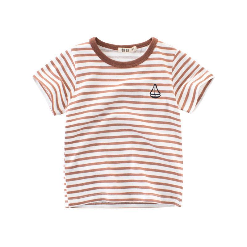 Charming Striped Cotton Tee for Kids - Vogue Aura