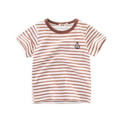 Charming Striped Cotton Tee for Kids - Vogue Aura