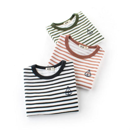 Charming Striped Cotton Tee for Kids - Vogue Aura