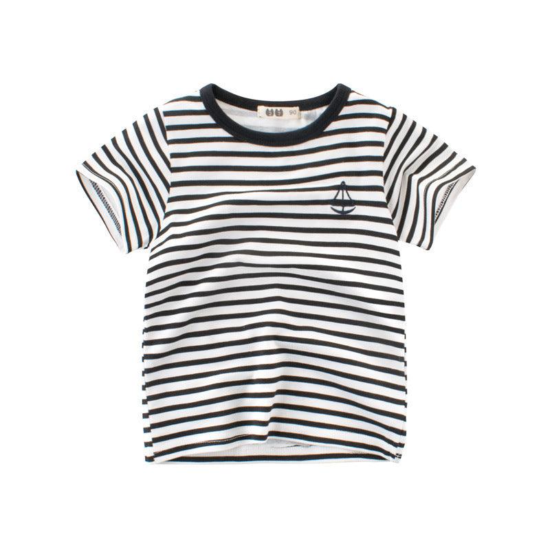 Charming Striped Cotton Tee for Kids - Vogue Aura