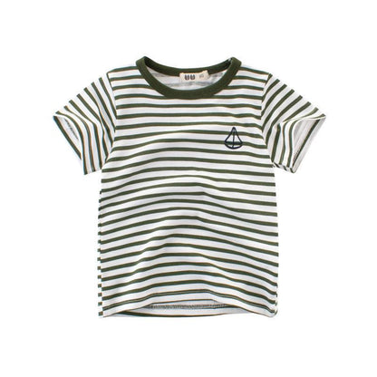 Charming Striped Cotton Tee for Kids - Vogue Aura