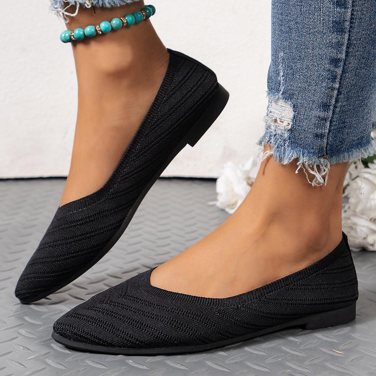 Chic Breathable Pointed Toe Flats for Women - Vogue Aura