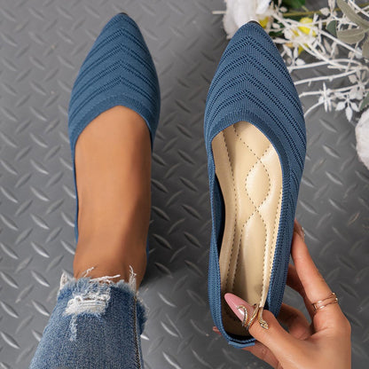 Chic Breathable Pointed Toe Flats for Women - Vogue Aura