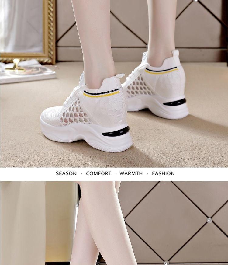 Chic Breathable Slimming Casual Sneakers with Height Boosting Insoles for Women - Vogue Aura