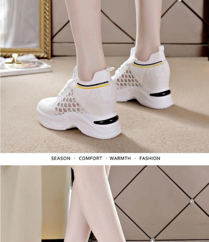 Chic Breathable Slimming Sneakers with Height Boosting Insoles for Women - Vogue Aura