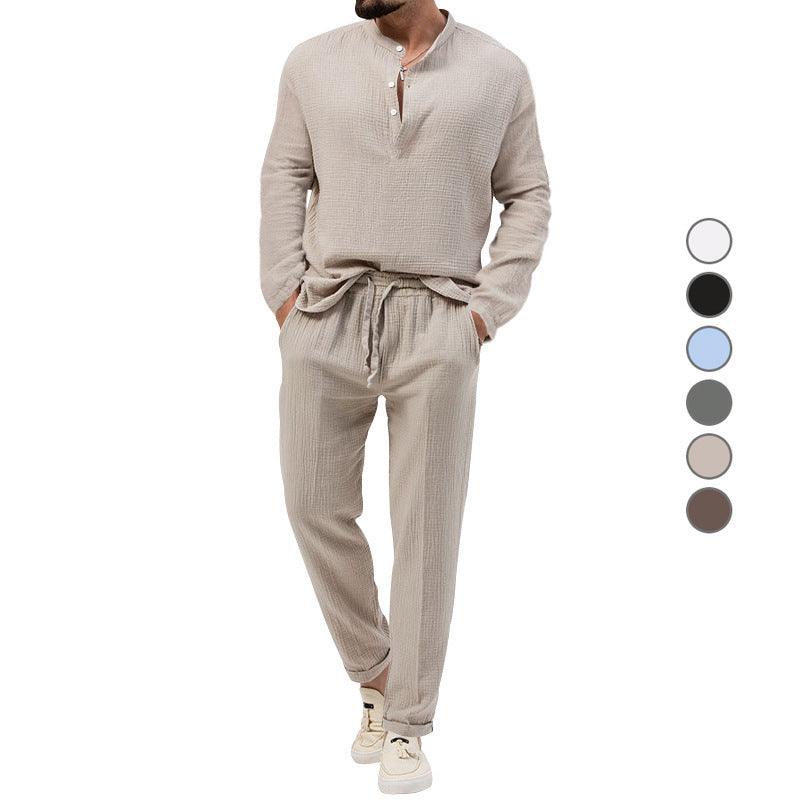 Chic Casual Long Sleeve T-Shirt and Trouser Set - Vogue Aura