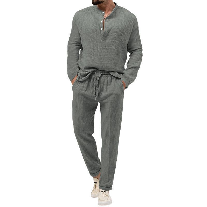 Chic Casual Long Sleeve T-Shirt and Trouser Set - Vogue Aura