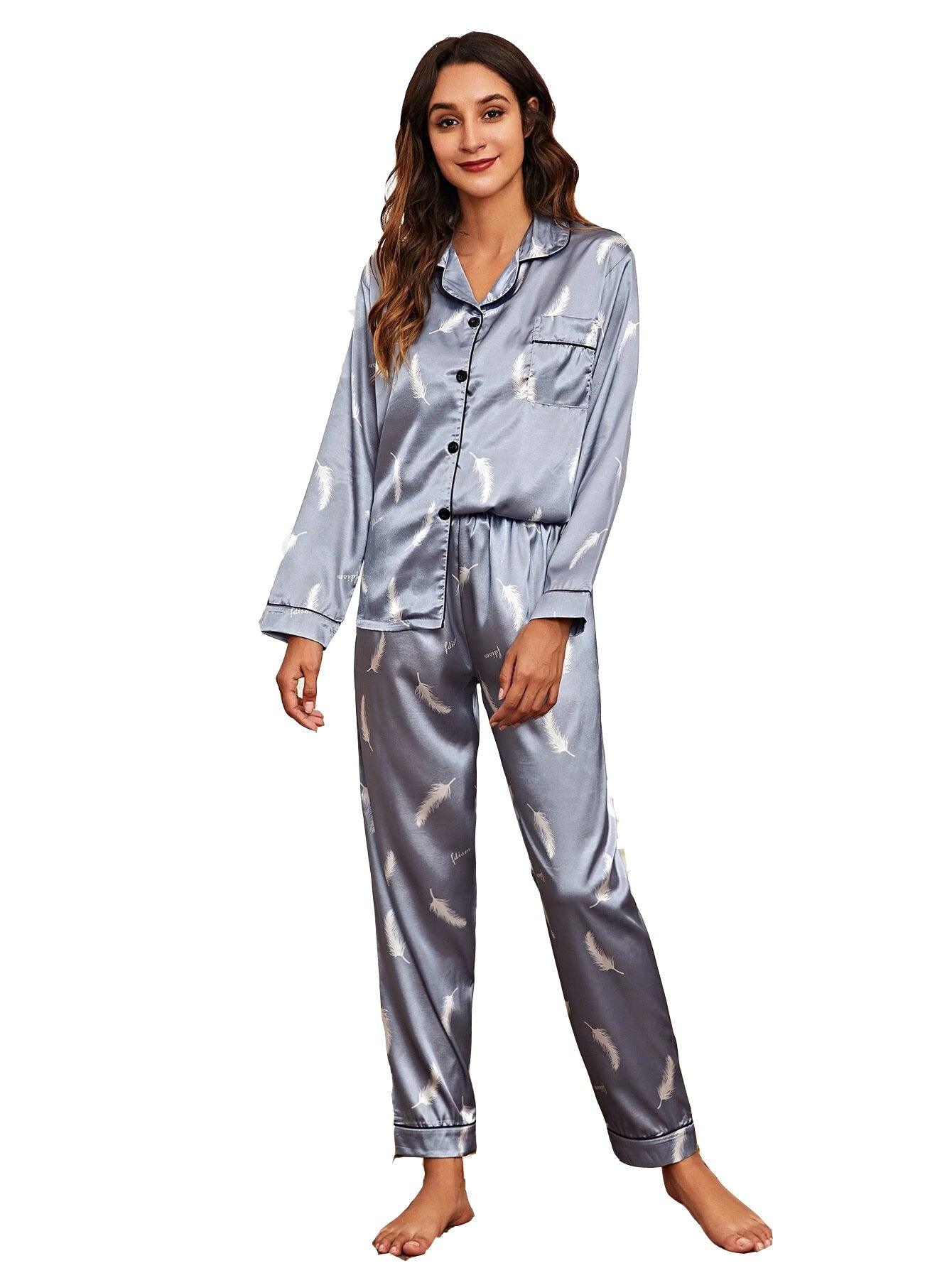 Chic European-American Women's Pajama Set for Luxurious Comfort - Vogue Aura