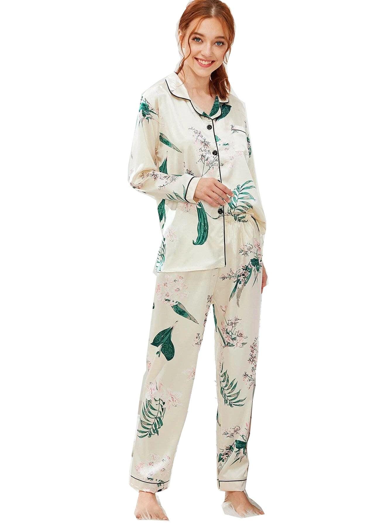 Chic European-American Women's Pajama Set for Luxurious Comfort - Vogue Aura