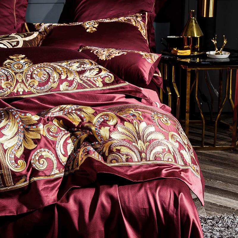 Chic Floral Embroidery Cotton Quilt Cover Set - Vogue Aura