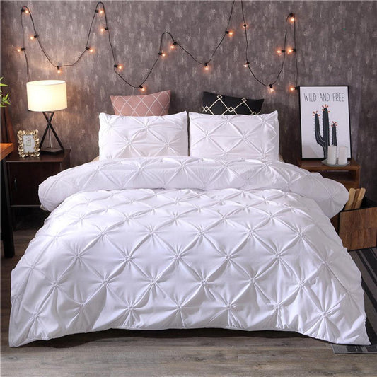 Chic Floral Patterned Duvet Cover Bedding Set in Elegant Solid Colors - Vogue Aura